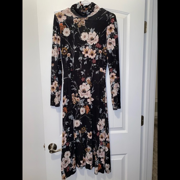 floral turtleneck dress